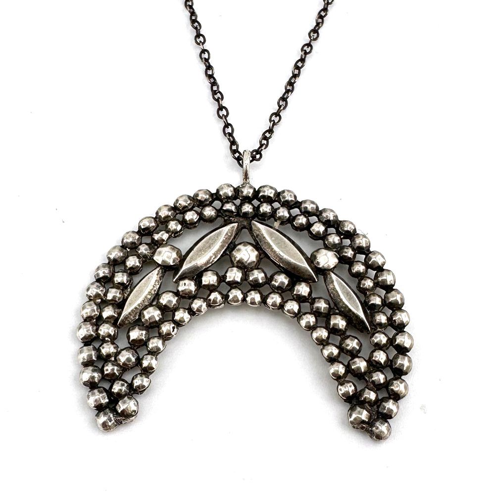 Inverted LUNA Riveted Necklace - Silver (One of a Kind)