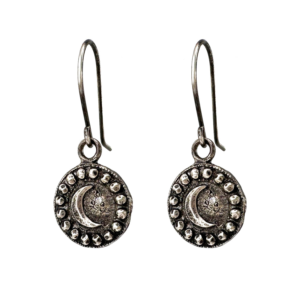 CRESCENT MOON Classic Earrings - White Diamond