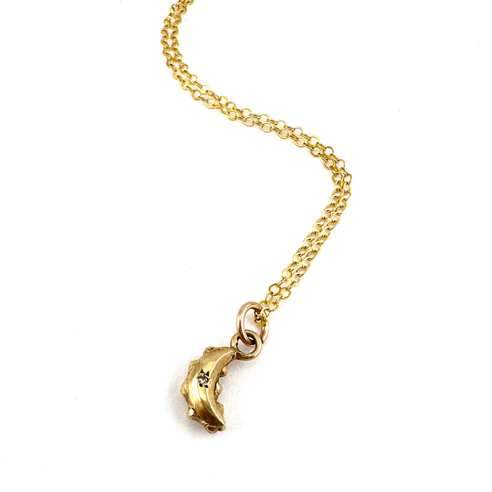 Petite CRESCENT MOON Necklace - Gold