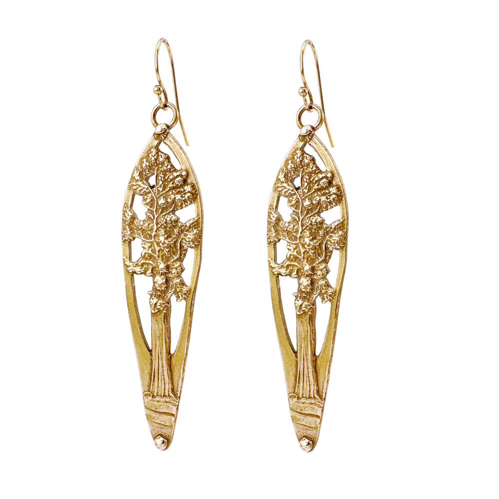 Redwood Tree Earrings - Gold